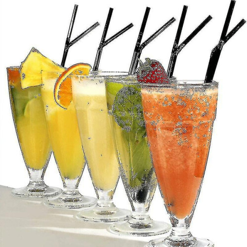 (200 sticks) 500/200/100pcs Flexible Bendy Black Drinking Straws Plastic Disposable Straws Tw 1