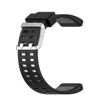 (Black-Gray) Watch Band Adjustable Sweatproof Silicone Wristband Bracelet Replacement For Polar V800 Tw