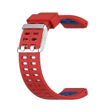 (Red-Blue) Watch Band Adjustable Sweatproof Silicone Wristband Bracelet Replacement For Polar V800 Tw