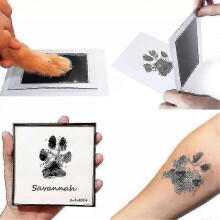 (Green) Nontoxic Ink Pad Kit Handprint Non-contact Skin Ink Free Dog Paw Print Tw