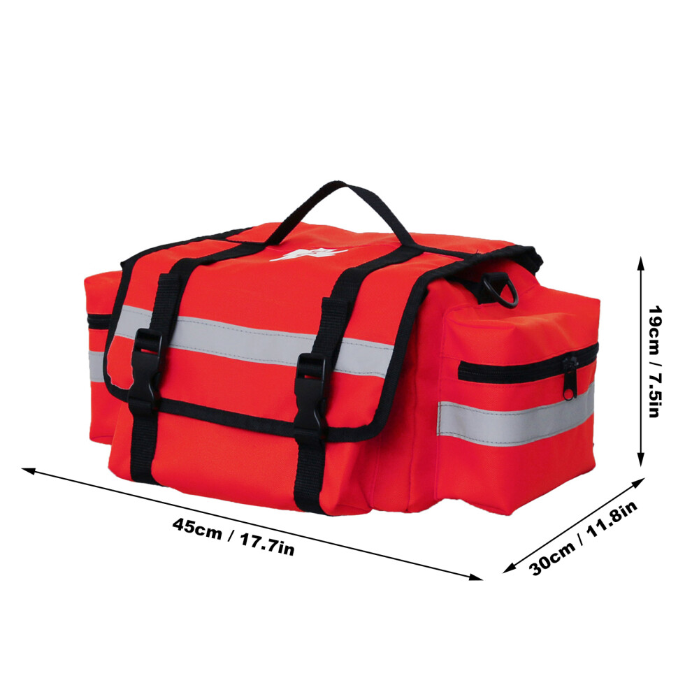 First Aid Responder Bag 45x30x19cm Trauma Carry Bag, Red, Lightweight
