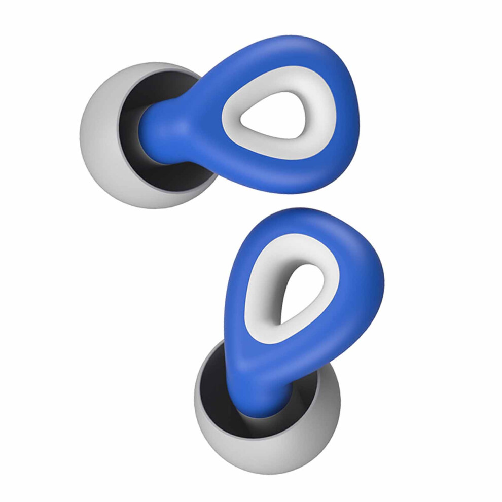 Blue Waterproof Washable Silicone Earplugs For Sleep & Noise Reduction,