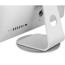 Monitorvoet van aluminiumlegering met draaifunctie, 360 draaibare computerstandaard met antislipbescherming en matte afwerking, ideaal voor Mac
