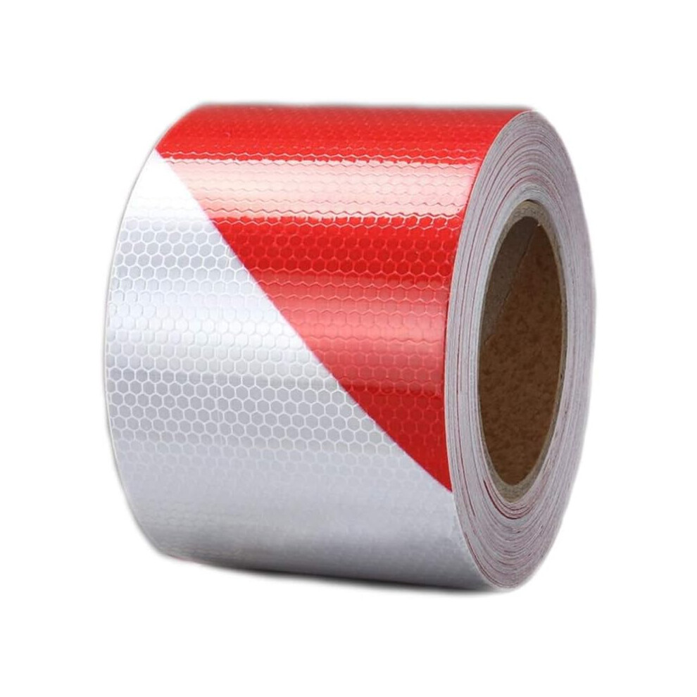 Reflective Safety Tape For Vehicles, High Intensity Waterproof Industrial Grade Strips, Enhance Night Visibility On Trails And Roads ( And White) Red/White 9433291747322