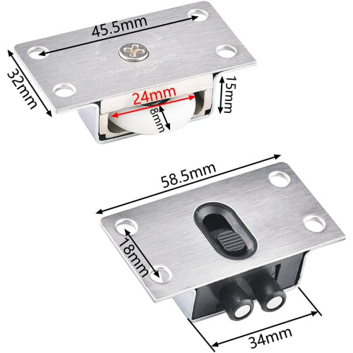 Συρόμενο υλικό επίπλων από ανοξείδωτο ατσάλι και νάιλον, κατασκευή από συμπαγή 2