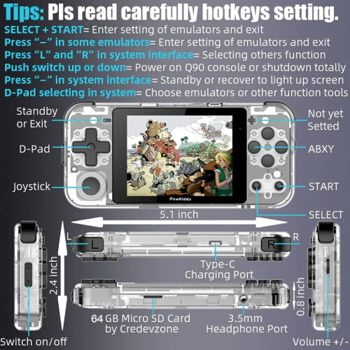 Classic Games Handheld Console, IPS Screen And Customized Simple System For Adventurers 1