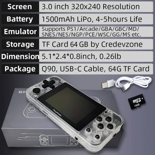 Classic Games Handheld Console, IPS Screen And Customized Simple System For Adventurers 2