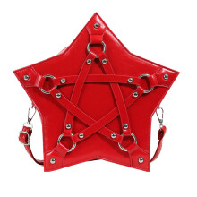 Sac à bandoulière gothique Punk en forme d'étoile avec-Rouge
