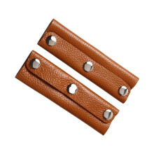 Housse de poignée en cuir, 1 paire, manchon de poignée de-Brun