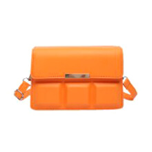 Sac à main carré contemporain pour femme, bandoulière-Orange