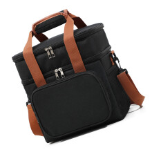 Boîte à déjeuner sac de pique-nique Double couche sac-Noir