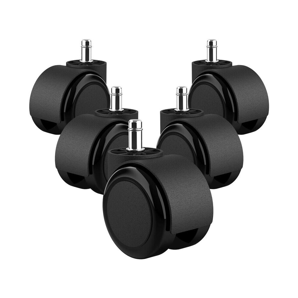 Desk Chair Casters, Heavy-Duty Construction Mute Rubber Rotating Wheels For Hard And Soft Floors, Non-Marking Soft Polyurethane 5-Piece Set 9301476262802