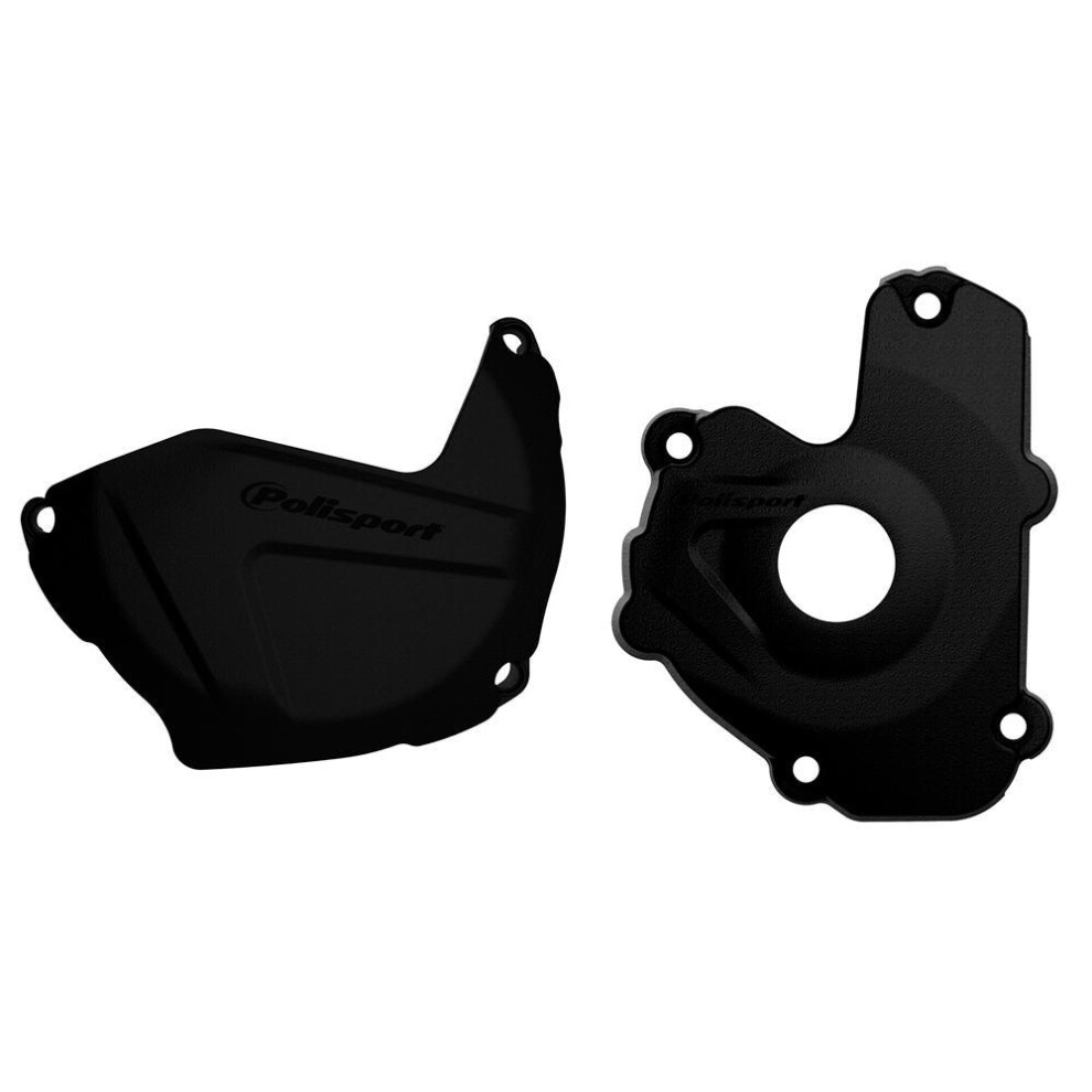 Polisport Black Clutch & Ignition Cover Protectors For Kawasaki Kxf250 2013-2016