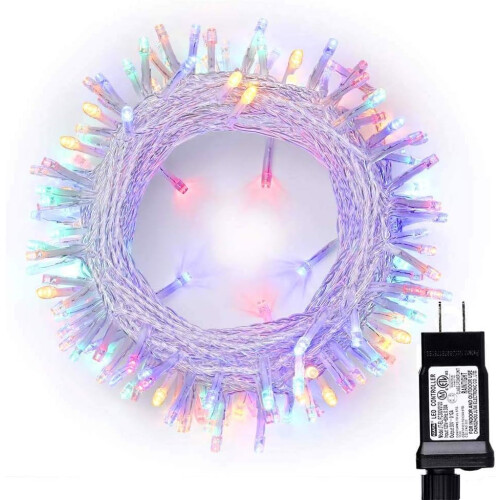 Luminous Multi-Color Indoor Outdoor LED String Light, 8 Modes Waterproof Extendable String Lights for Mesmerizing Christmas Decor (75ft)