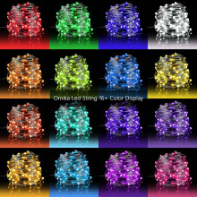 Decoratieve kerstlichtslinger, fonkelende lichtjes, flexibele koperdraad, meerkleurig, 10 meter lang, perfect voor