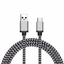 Cabo carregador tipo C, ampla compatibilidade, 3 metros (10 pés), carregamento rápido para seu estilo de vida digital, nylon trançado duplo