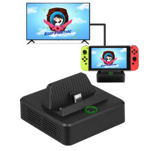 Stazione di ricarica per Nintendo Switch, dock TV portatile con adattatore HDMI 4K, ricarica durante il gioco, design con fori di ventilazione,