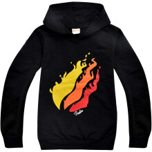 Genser for ungdom, barnegenser med logo og trykt i USA-design, langermet, avslappet topp, lukking i normal passform for camping