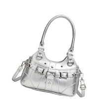 Stylish Crossbody Purse For Women PU Leather Shoulder-Silver