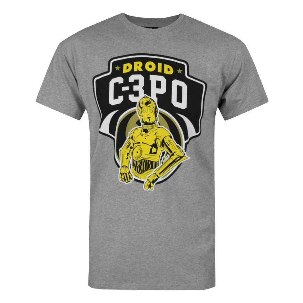 Star Wars (Small) Short Sleeved T-Shirt (Mens Grey)