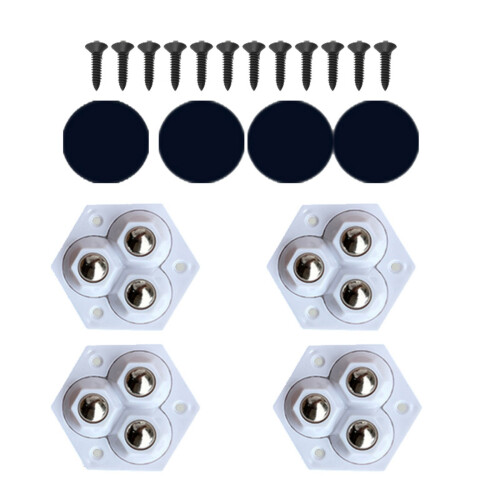 4pcs Mini Rolling Wheel with Strong Adhesive Home-White