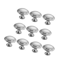 10Pcs Round Stainless Steel Cabinet Drawer Handle-Silver. M