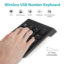 Bluetooth Number Pad, Ergonomic Tilt Mini Financial Accounting Rechargeable Wireless Numeric Keypad for Laptop Desktop, PC, Surface Pro, Notebook
