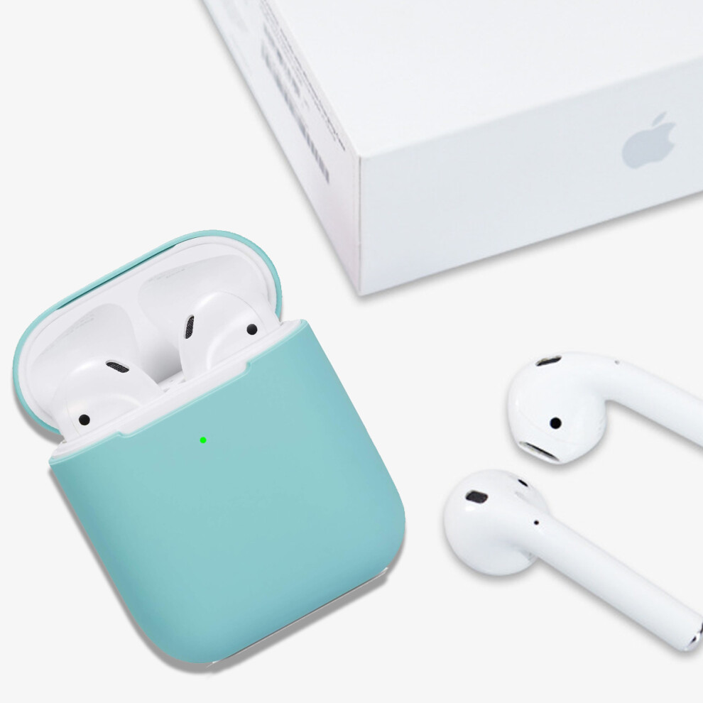 Protective Case For Apple Airpods, Silicone Skin Perfect Combo Set With Multi-Functional Cleaning Kit, Support Wireless Charging (Mint ) Green 9169997177582