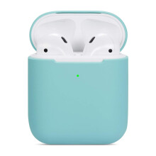 Étui pour AirPods [LED avant visible], protection anti-rayures durable, coque compacte et légère pour Apple AirPods (vert menthe)