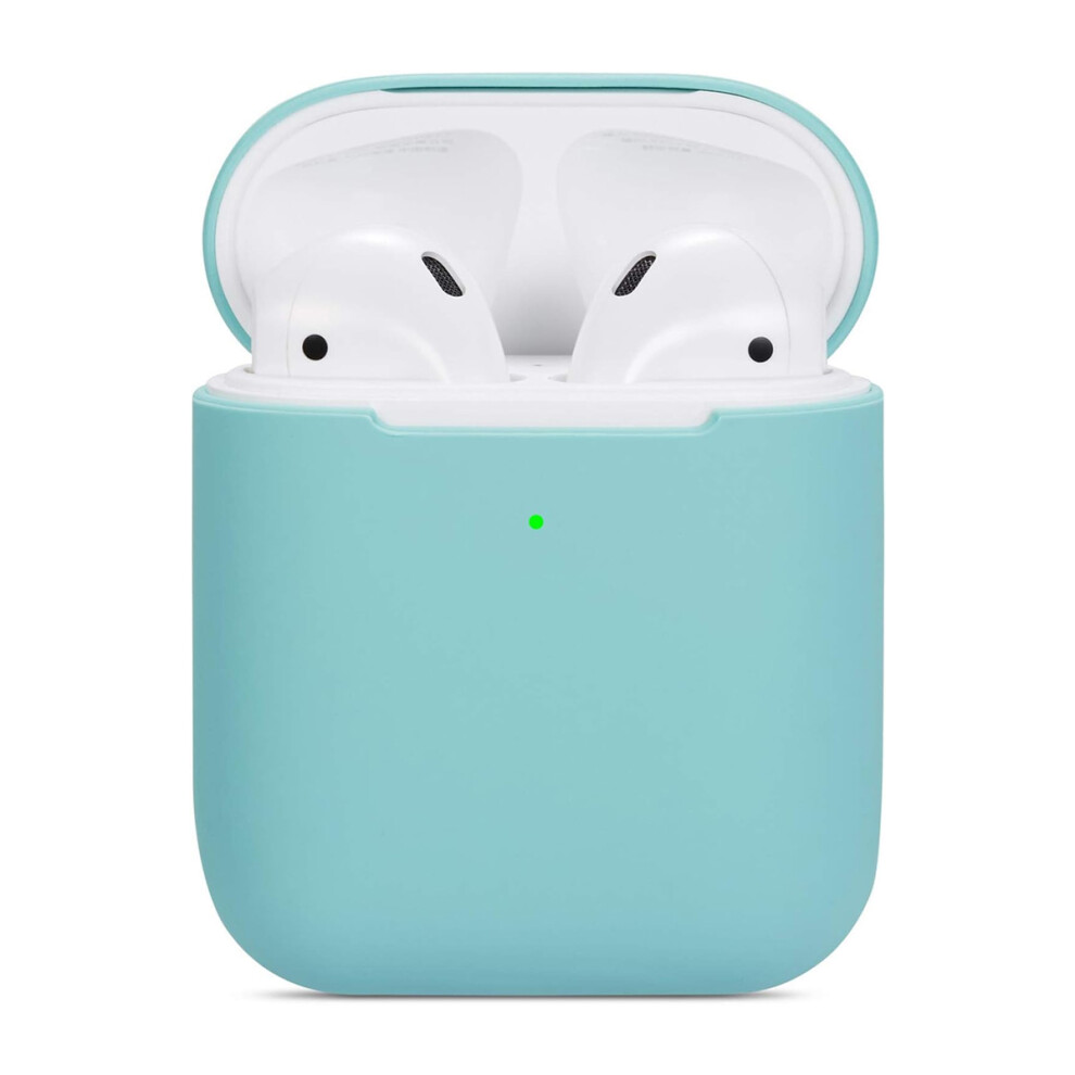 Silicone Protective Skin For Apple Airpods, Led Visible Case With Multi-Functional Cleaning Kit, Support Wireless Charging (Mint ) Green 9173940346871