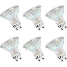 Ampoules LED GU10 pour applications polyvalentes, en vitrocéramique transparente, blanc lumière du jour non dimmable, basse consommation, 3 W, 350