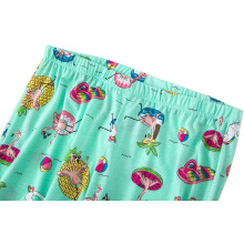 Damespyjamasets, zachte, ademende pyjamasets van katoenmix met charmante prints, tweedelige lichtgewicht nachtkleding met capribroek met elastische