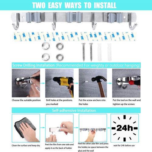 Λύση αποθήκευσης πολλαπλών χρήσεων, εύκολη στην εγκατάσταση επιτοίχια σκούπα 2