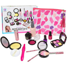 Coffret de beauté pour jeux d'imitation, jouet de maquillage amusant et sans dégâts pour les tout-petits, véritable kit de maquillage pour filles