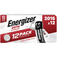 Energizer - Pack of 12 CR2016 Batteries