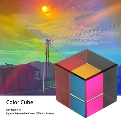 Color Cube Optical Prism 6 Sides 40mm Educational Physics Toy 2