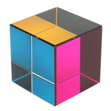 Color Cube Optical 6-Sides Prism, 50mm Glass Physics Toy for Education