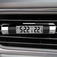 Orologio Digitale LED per Auto e Termometro 2 in 1 Retroilluminazione Blu Cambio tra 12H/24H