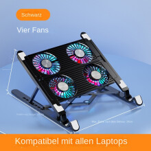 (Kunststoff Vier-Fan Schwarz) Faltbare und tragbare Computer-Kühl halterung