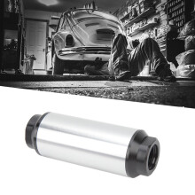 44mm Aluminum Inline Fuel Filter AN6 AN8 Fitting Universal Oil Filter Silver