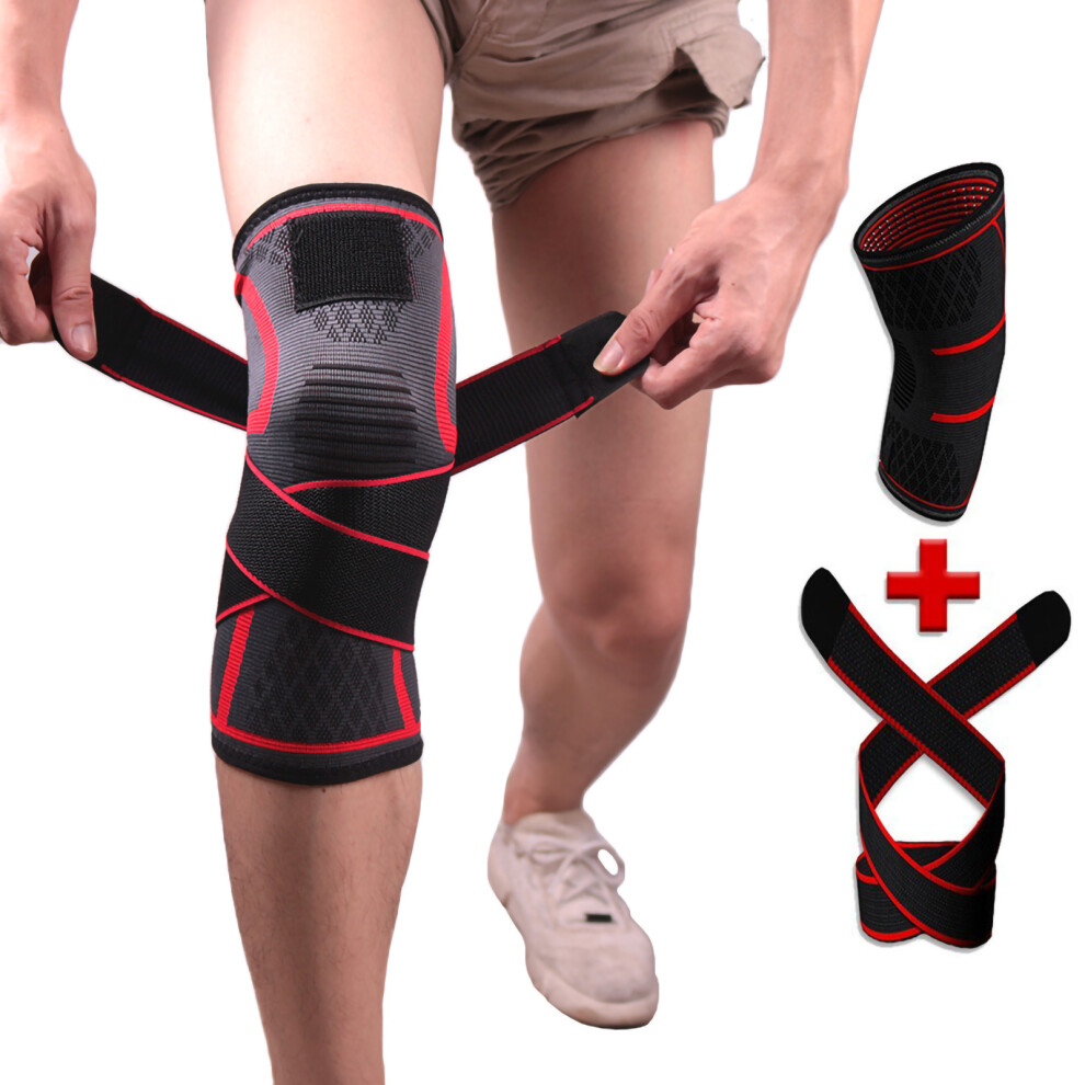 Sports Knee Pad With Elastic Brace Belt Â Black, Nylon & Polyurethane, 120G 5041381969253