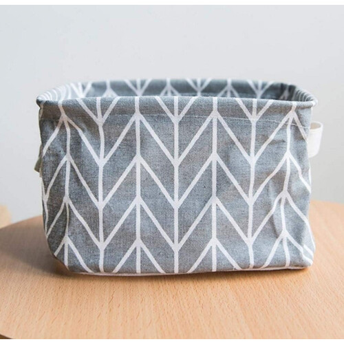 Natural Linen Canvas Foldable Basket, Save Space By Easily Folding This Creative Design Storage Container For Home Or Office 1