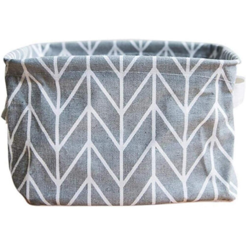 Natural Linen Canvas Foldable Basket, Save Space By Easily Folding This Creative Design Storage Container For Home Or Office 2