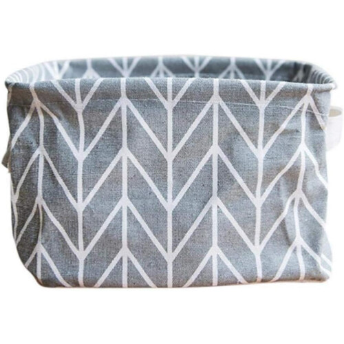 Natural Linen Canvas Foldable Basket, Save Space By Easily Folding This Creative Design Storage Container For Home Or Office