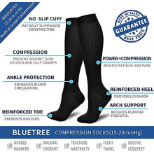 Chaussettes de compression pour femmes et hommes, compression graduée 15-20 mmHg, soutien pour la course à pied et le cyclisme, bords non