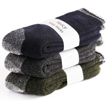 Herren-Wollsocken, wärmende, dicke Socken aus atmungsaktivem, feuchtigkeitsableitendem Wollmischgewebe, verstärkte Ferse und Zehen für