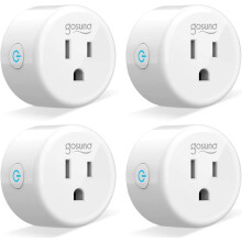 Slim stopcontact voor thuis, compatibel met Google Assistant, Bluetooth Wi-Fi-technologie, werkt met Alexa, geen hub nodig, instelbare timer, 4 stuks