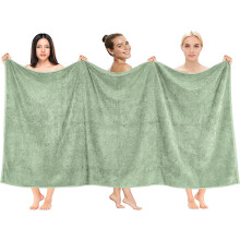 Toalha de banho turca luxuosa, tamanho grande para uma experiência de spa, tecido macio e absorvente de secagem rápida, 150 cm x 200 cm, verde