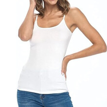Camisole Cadáis do Mhná, Camisole le Strapaí Spaigití agus Bra Seilfe Tógtha Isteach, Barr Umair Cadáis Shínte le Strapaí Inchoigeartaithe,