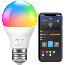 Lampadine LED con timer e programmazione, modalità alba, lampadine intelligenti per concerti e lampadari, cambio colore con compatibilità Wi-Fi e